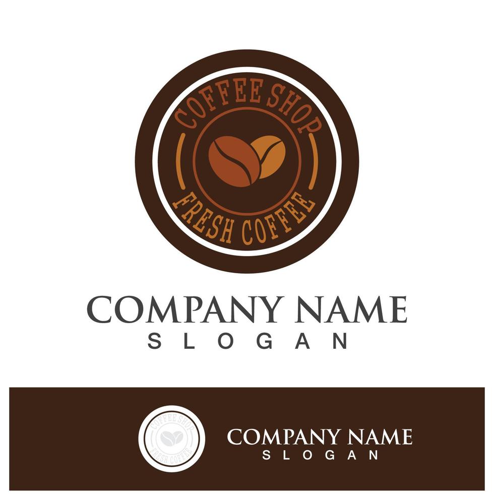 Images de logo de boisson icône grain de café vecteur