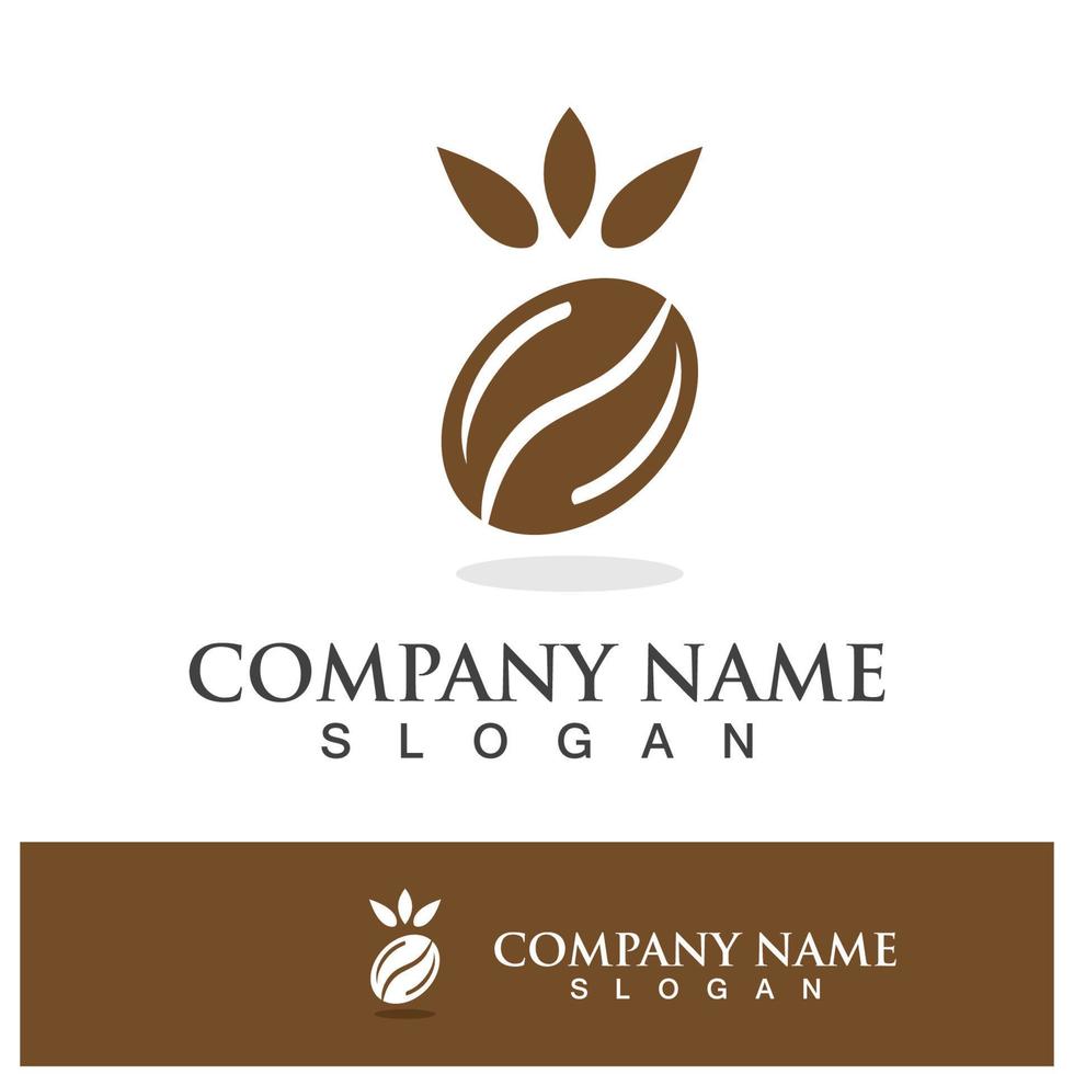Images de logo de boisson icône grain de café vecteur