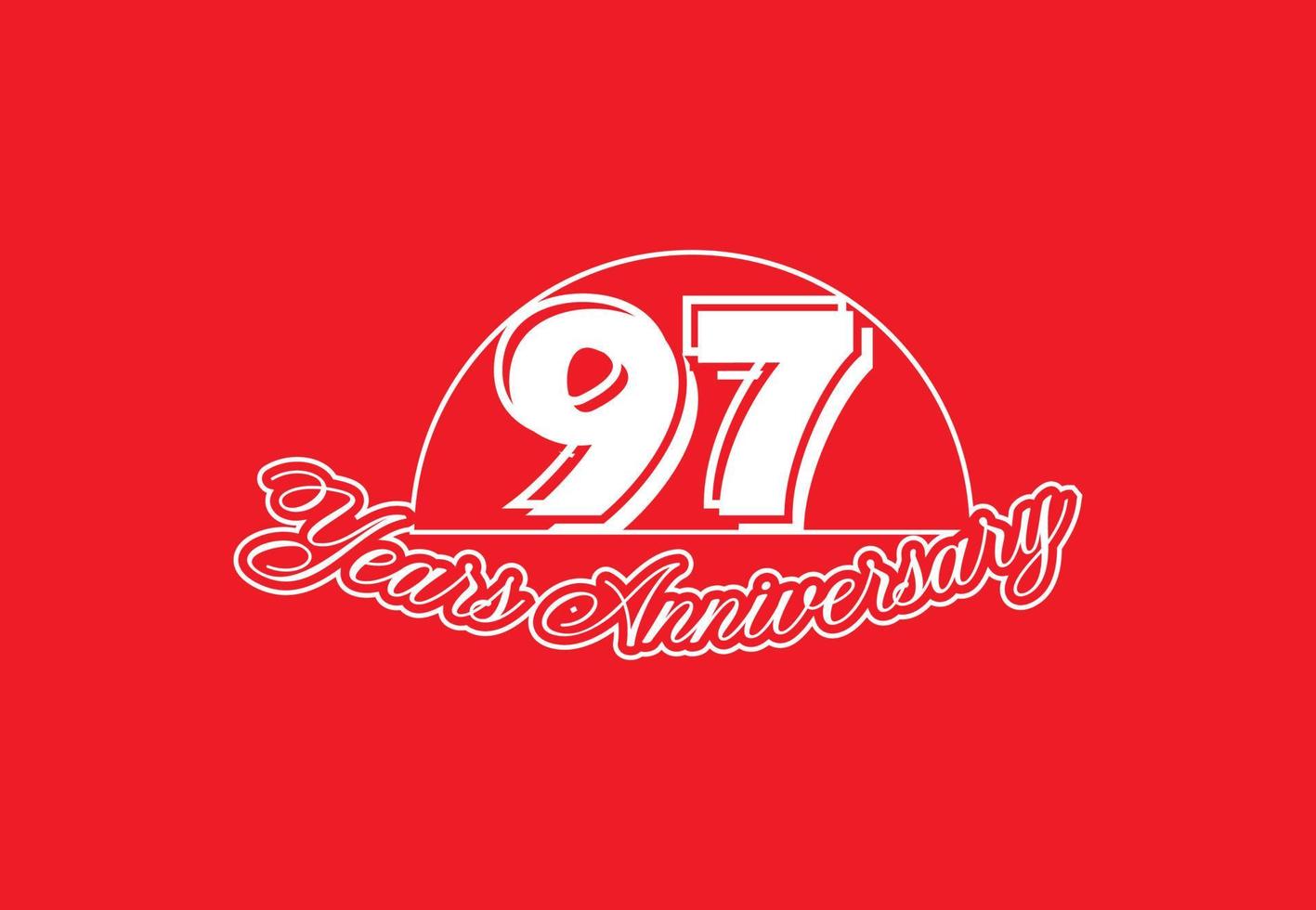 Conception du logo et de l'autocollant du 97e anniversaire vecteur