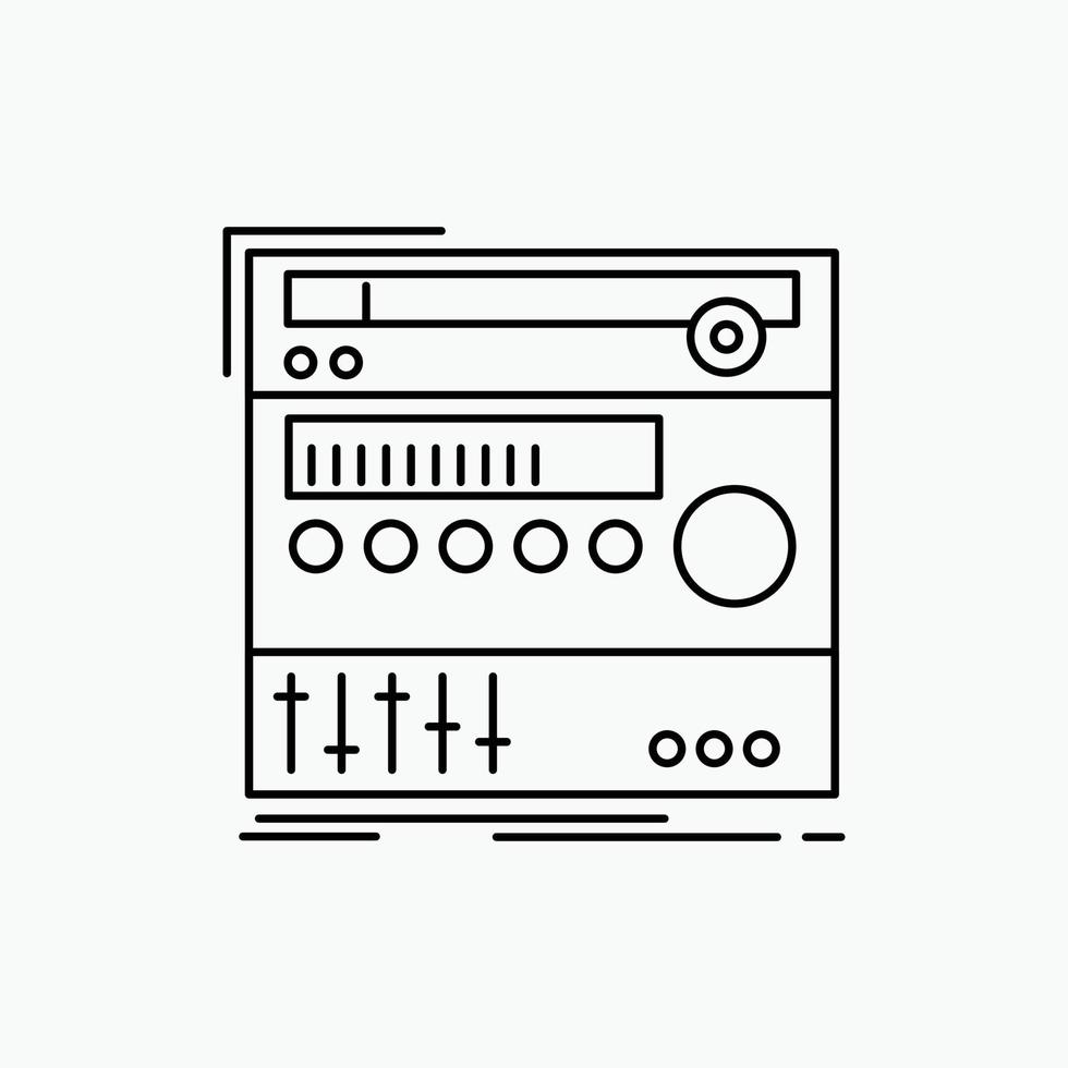 étagère. composant. module. du son. icône de ligne de studio. illustration vectorielle isolée vecteur