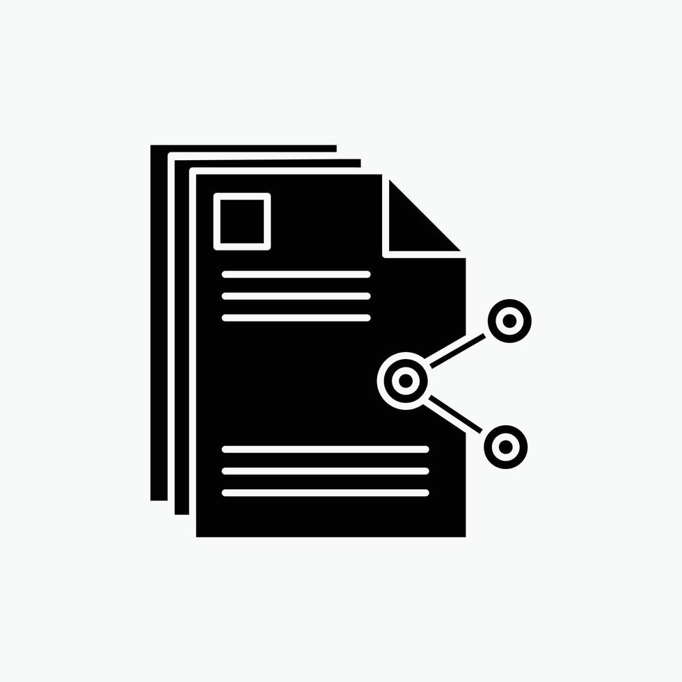 contenu. des dossiers. partage. partager. icône de glyphe de document. illustration vectorielle isolée vecteur