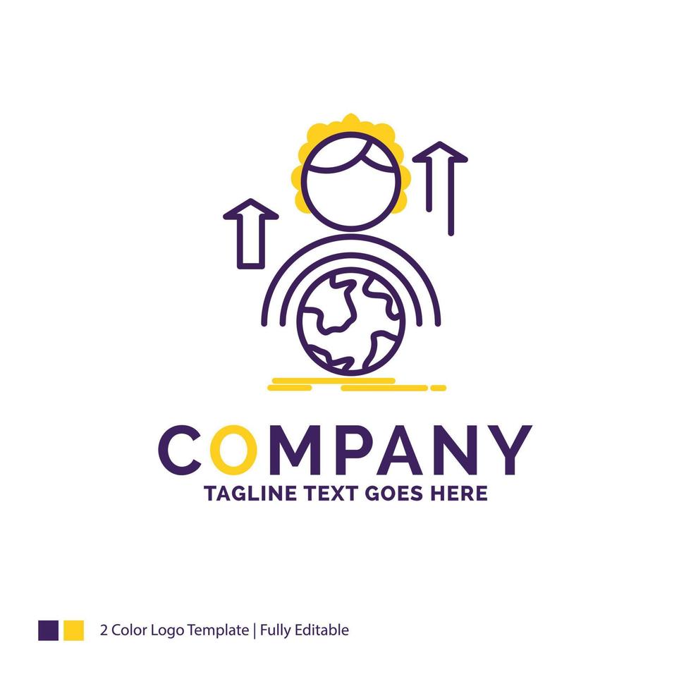 création de logo de nom de société pour les capacités. développement. femelle. global. en ligne. conception de nom de marque violet et jaune avec place pour le slogan. modèle de logo créatif pour petites et grandes entreprises. vecteur