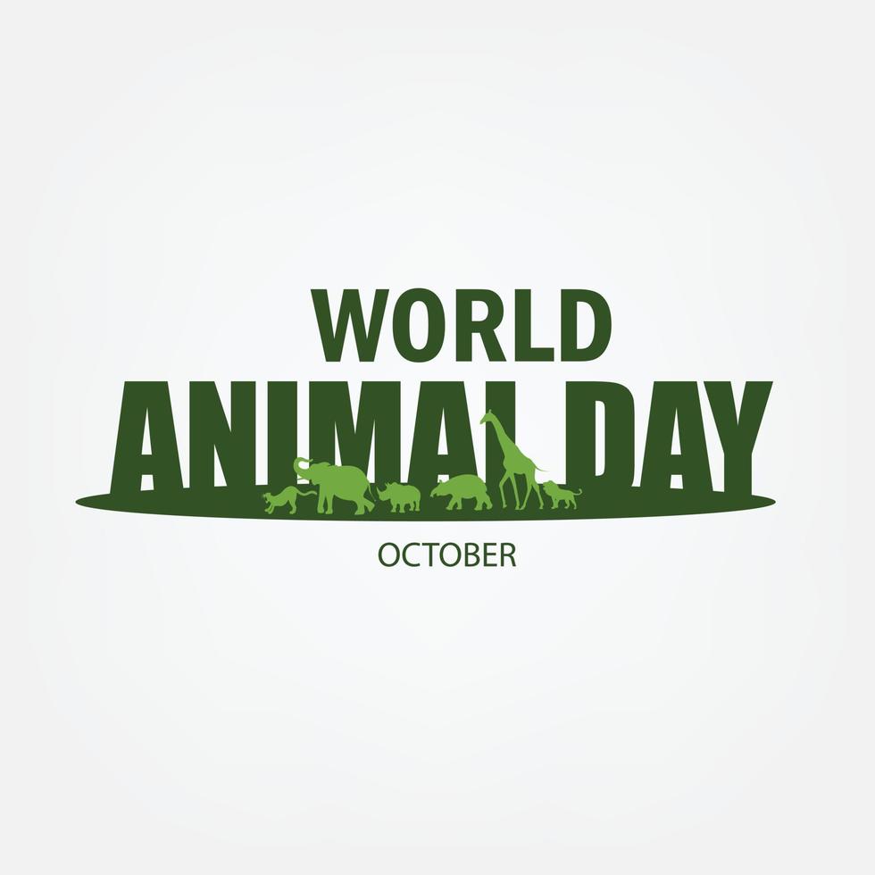 illustration vectorielle de la journée mondiale des animaux. conception simple et élégante vecteur