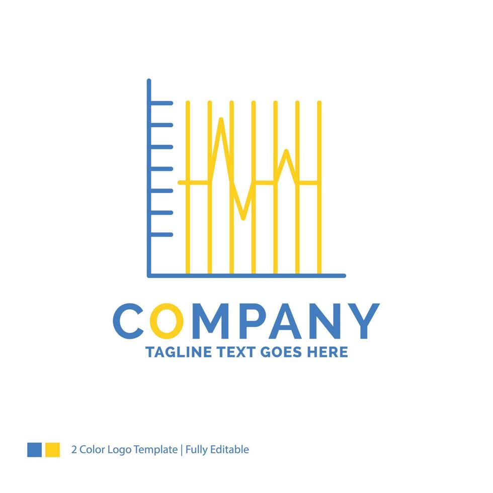 le progrès. rapport. statistiques. patient. modèle de logo d'entreprise bleu jaune de récupération. lieu de modèle de conception créative pour le slogan. vecteur