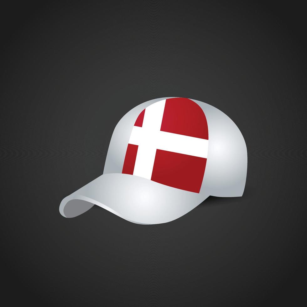 drapeau danemark sur la casquette vecteur