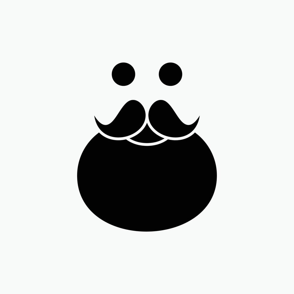 moustache. branché. movember. Père Noël. icône de glyphe barbu. illustration vectorielle isolée vecteur