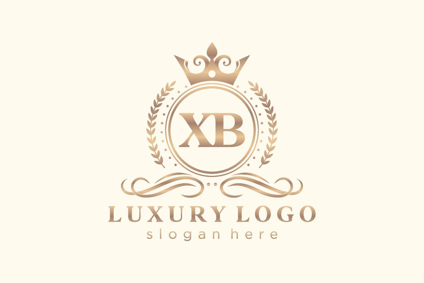 modèle initial de logo de luxe royal de lettre xb dans l'art vectoriel pour le restaurant, la royauté, la boutique, le café, l'hôtel, l'héraldique, les bijoux, la mode et d'autres illustrations vectorielles.