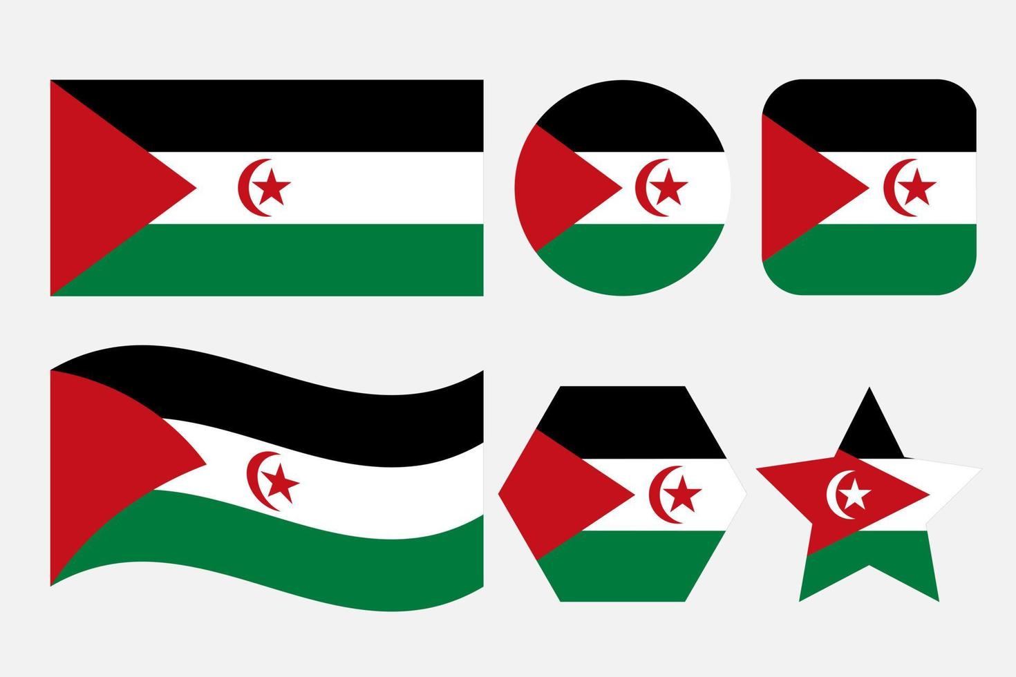 illustration simple du drapeau du sahara occidental pour le jour de lindépendance ou les élections vecteur