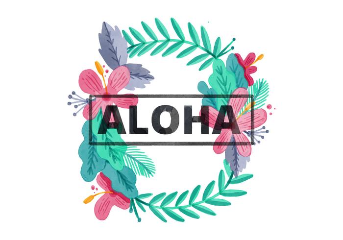 Fond d'aquarelle gratuit Hawaiian Lei vecteur
