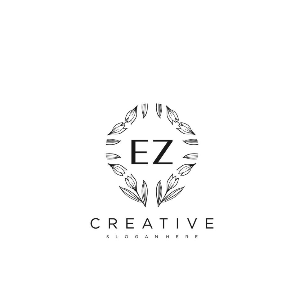 ez lettre initiale fleur logo modèle vecteur art vectoriel premium