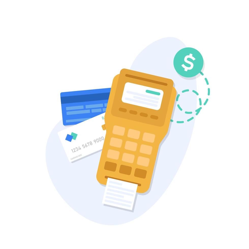 paiement par carte de crédit à l'aide d'un terminal de paiement, paiement approuvé vecteur