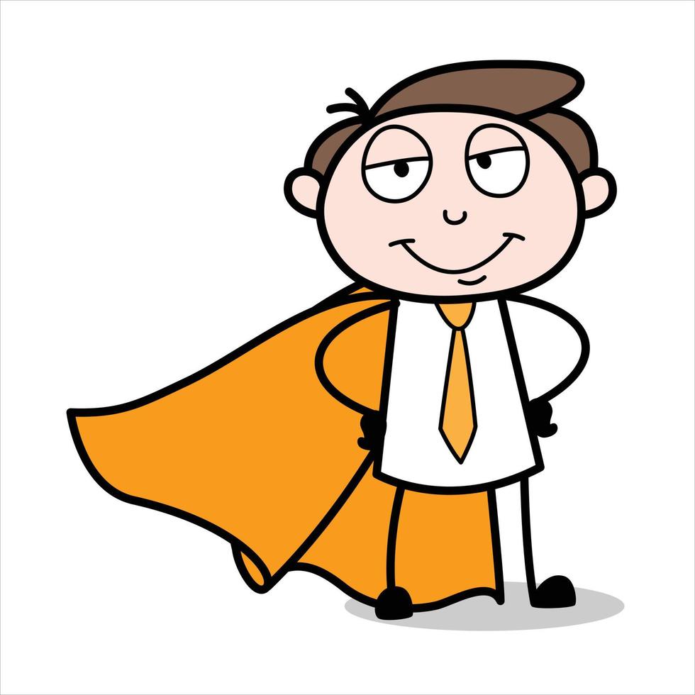 atout du personnage de dessin animé de jeune homme d'affaires déguisé en superman vecteur
