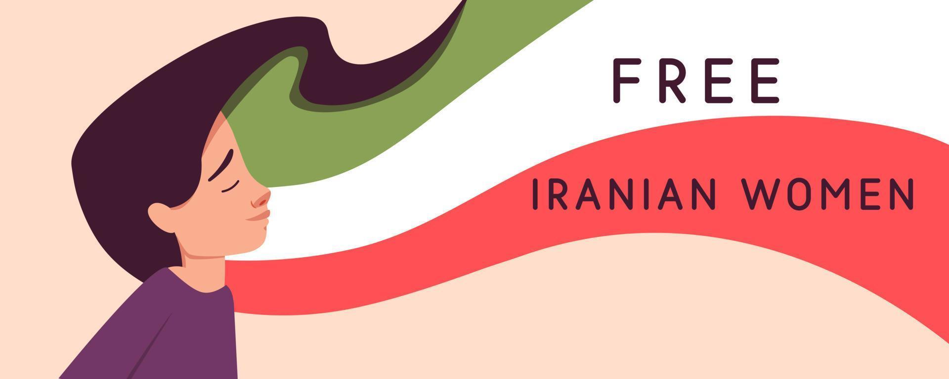 illustration de conception d'affiche de femmes iraniennes gratuites vecteur