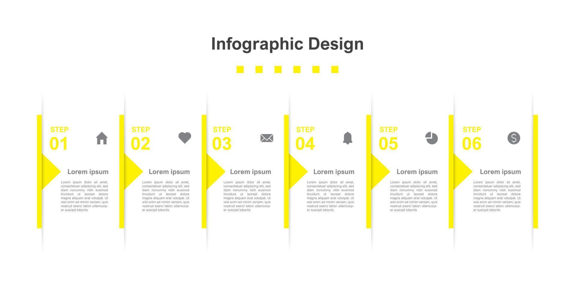 modèle d'infographie d'entreprise abstraite en six étapes vecteur