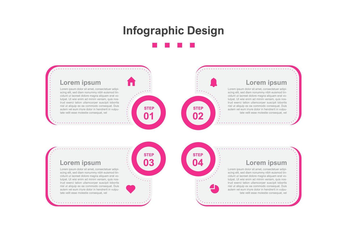 modèle d'infographie d'entreprise abstraite en quatre étapes vecteur