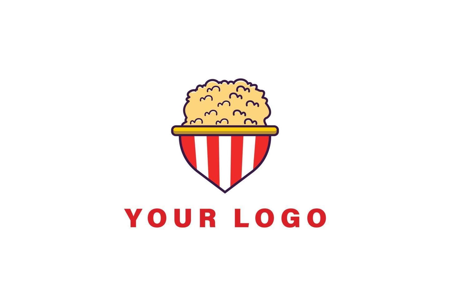 création de logo de pop-corn avec modèle de conception d'icône de broche vecteur