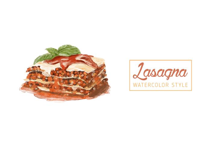 Vecteur d'aquarelle aux lasagnes gratuit