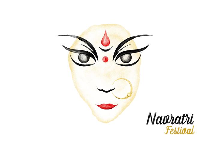 Gratuit Aquarelle Navratri vecteur