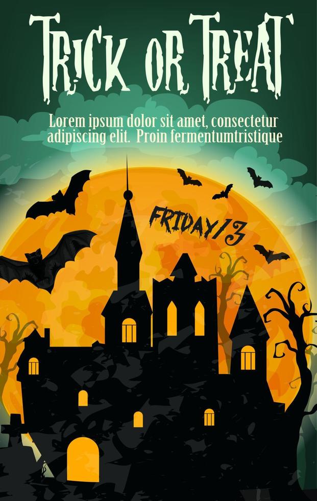 affiche de fête effrayante de fantôme de vacances dhalloween vecteur