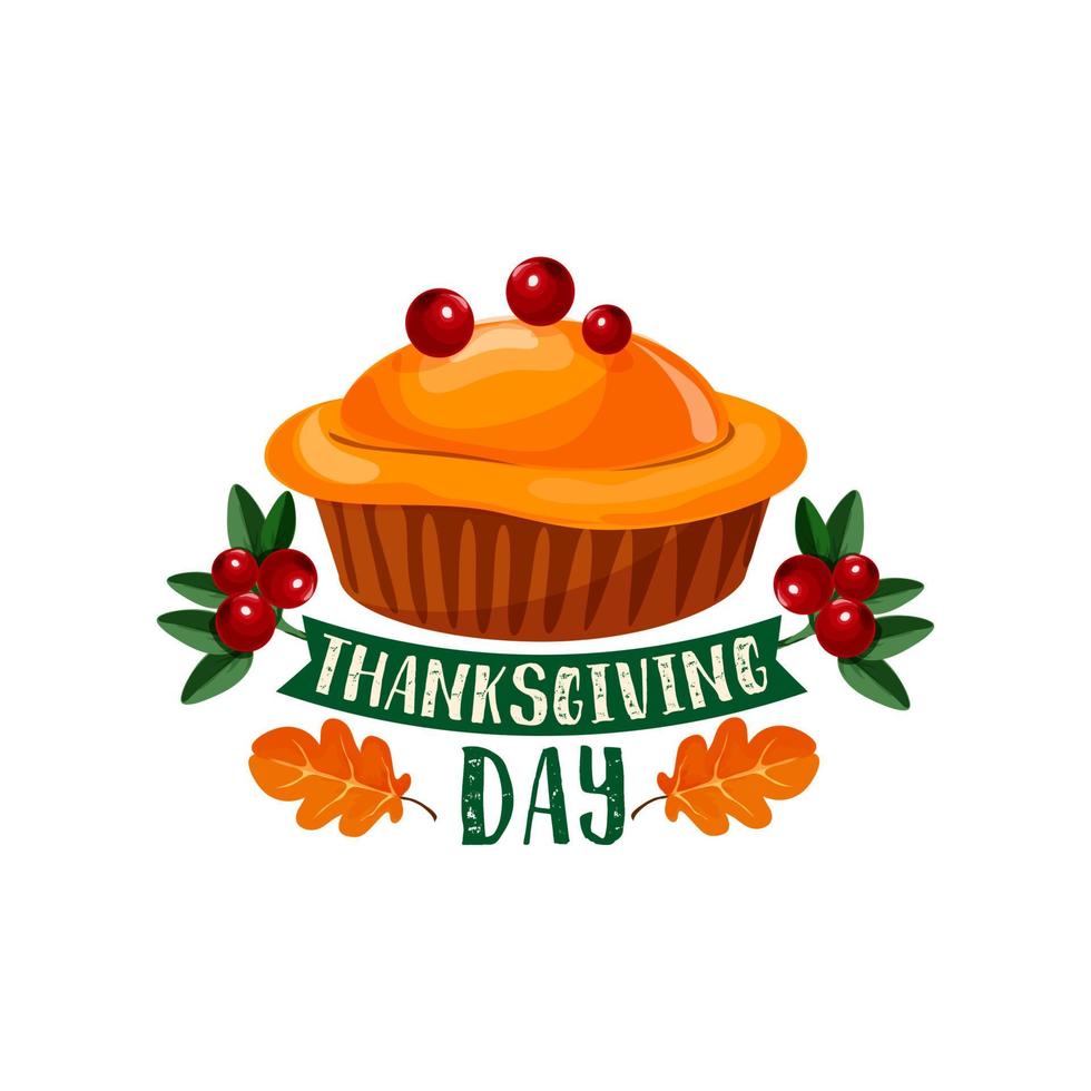 conception de symbole de tarte à la citrouille pour le jour de thanksgiving vecteur