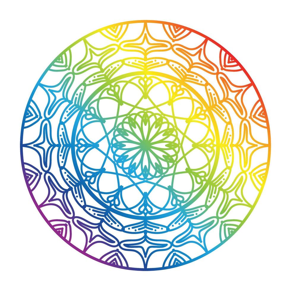 Mandala coloré fond de conception de mandala ornemental de luxe Conception de mandala Conception de fond d'écran d'art de livre de coloriage de motif de mandala, motif de carreaux, carte de voeux vecteur