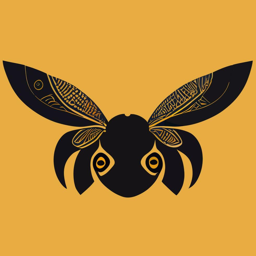 illustration vectorielle graphique d'abeilles dessinées à la main des éléments de design décoratifs élégants tribaux pour le logo, les impressions, les affiches, les décalcomanies en vinyle d'art mural, image vectorielle vecteur
