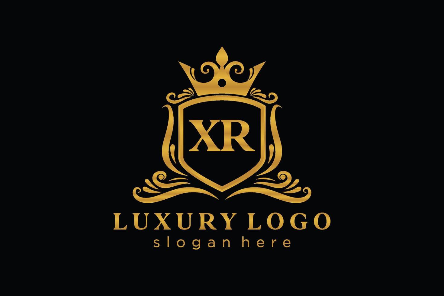 modèle initial de logo de luxe royal de lettre xr dans l'art vectoriel pour le restaurant, la royauté, la boutique, le café, l'hôtel, l'héraldique, les bijoux, la mode et d'autres illustrations vectorielles.