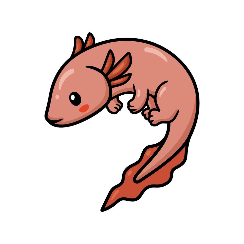 illustration vectorielle de dessin animé mignon axolotl vecteur