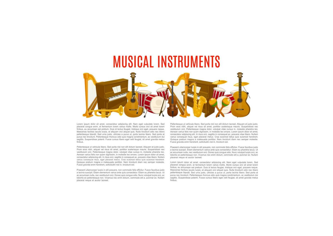 modèle d'affiche d'instrument de musique, conception de musique vecteur
