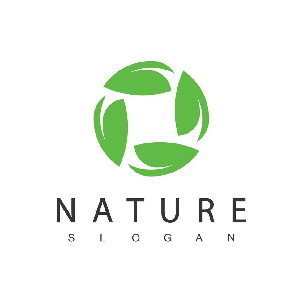 modèle de conception de logo nature, concept de beauté utilisant l'icône de la feuille pour le spa, les soins de la peau et les cosmétiques vecteur