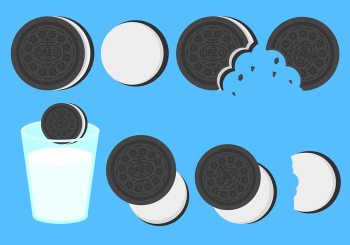 Vecteur de cookies oreo plat gratuit