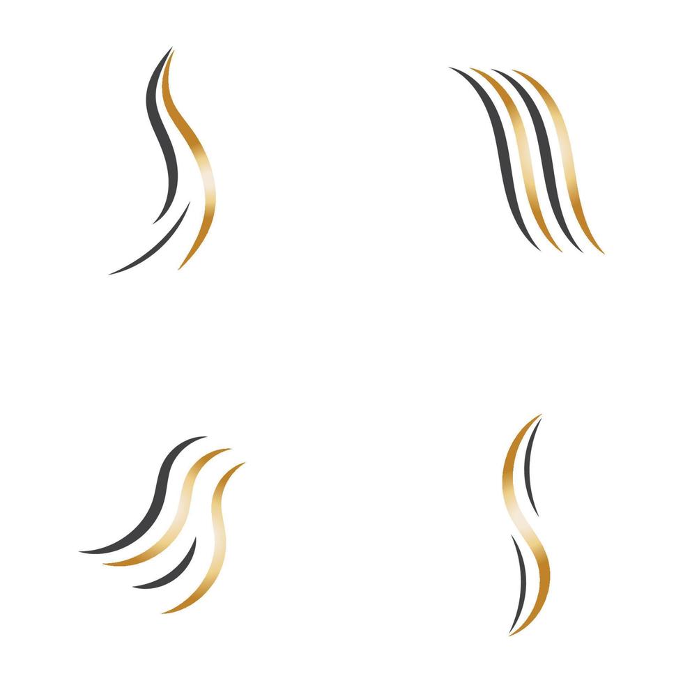 conception d'illustration vectorielle de logo de vague de cheveux vecteur