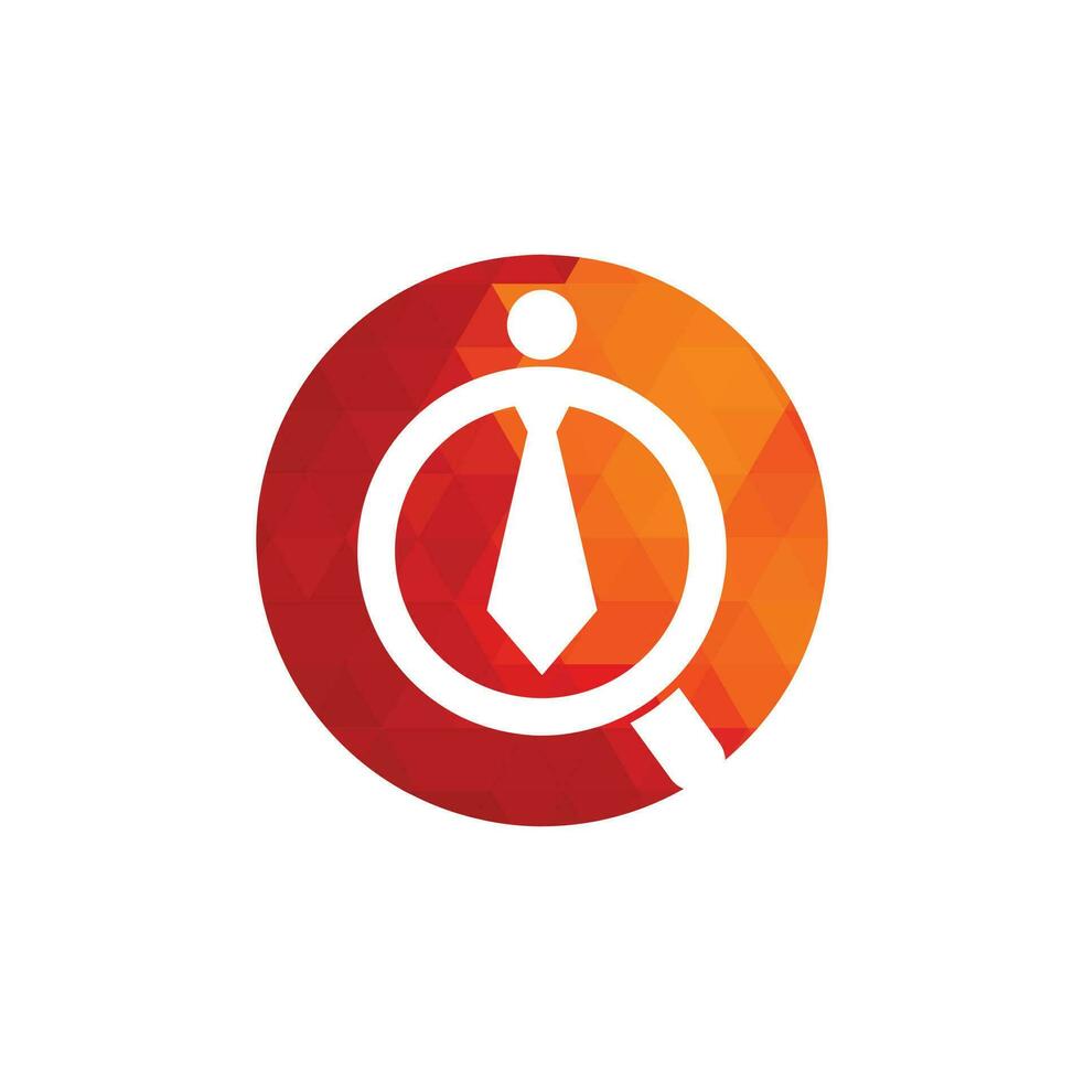 vecteur de conception de logo de travail. icône de recherche d'emploi avec loupe, choisissez le symbole de personnes à embaucher. logo de l'emploi ou de l'employé