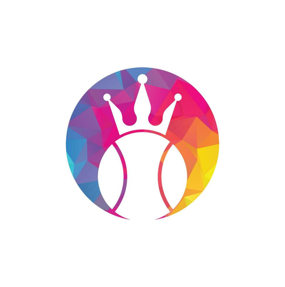 création de logo vectoriel tennis king. modèle de conception d'icône de balle de tennis et de couronne.