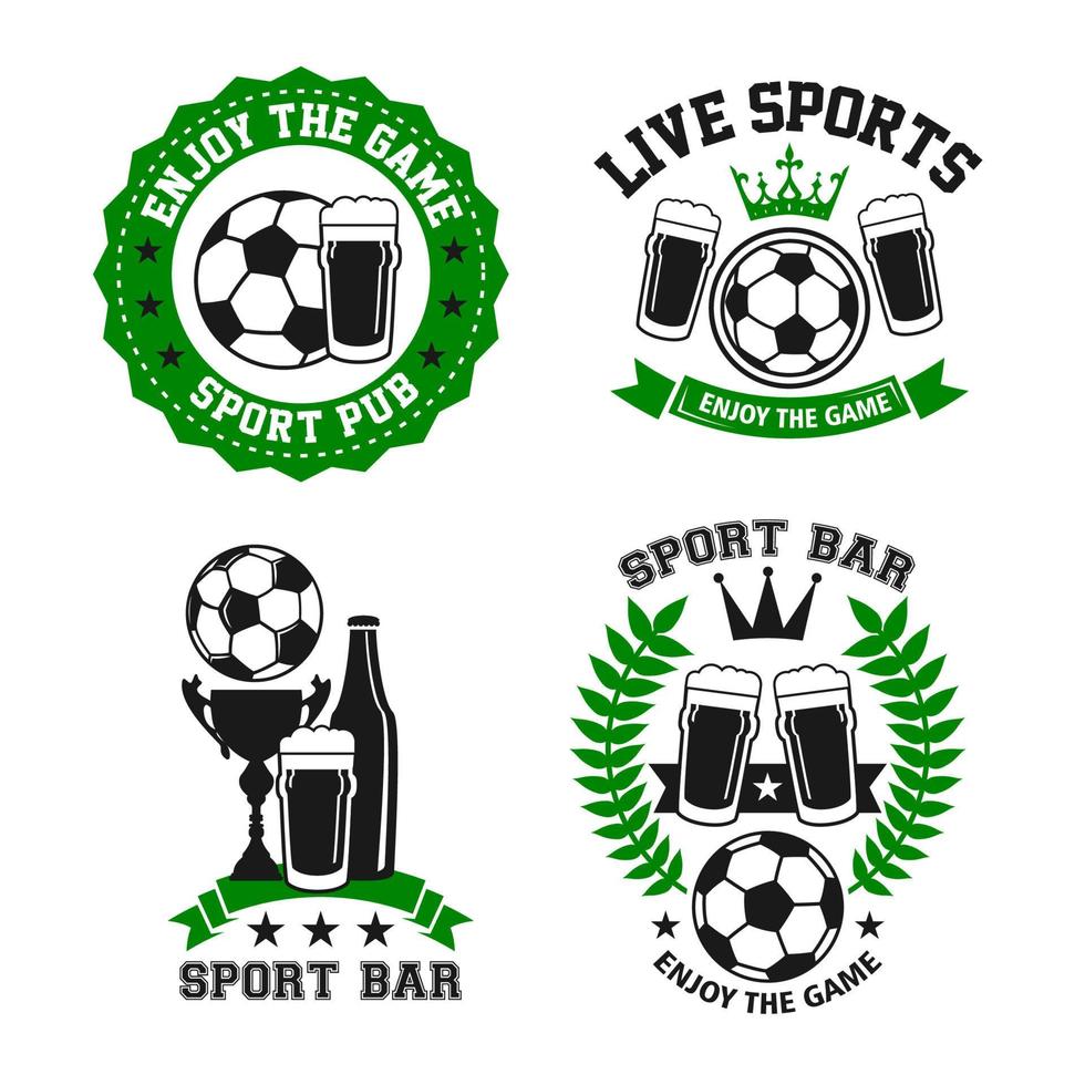 icônes vectorielles pour bar de football ou pub de football vecteur