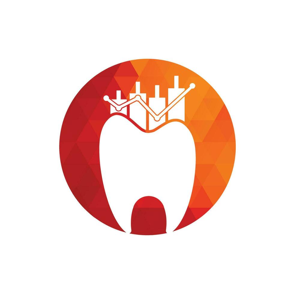 concept de logo icône finances dentiste. modèle de conception de logo vectoriel stat dentaire.