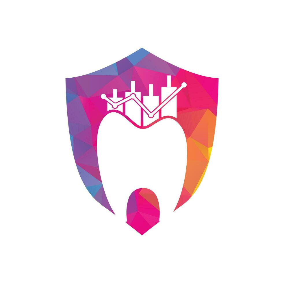 concept de logo icône finances dentiste. modèle de conception de logo vectoriel stat dentaire.