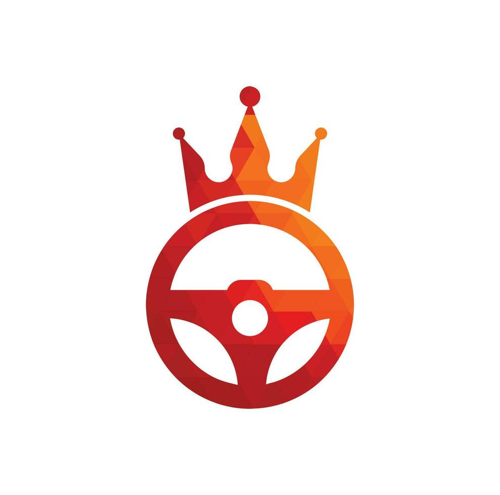 création de logo vectoriel drive king. icône de la direction et de la couronne.