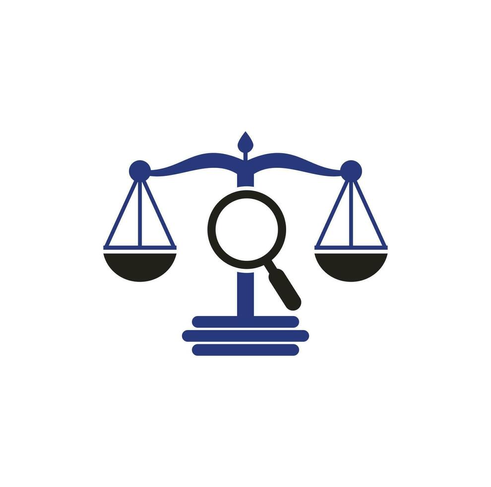 trouver le modèle vectoriel de logo de coeur de justice, concepts de conception de logo de cabinet d'avocats créatifs. logo du cabinet d'avocats à la loupe