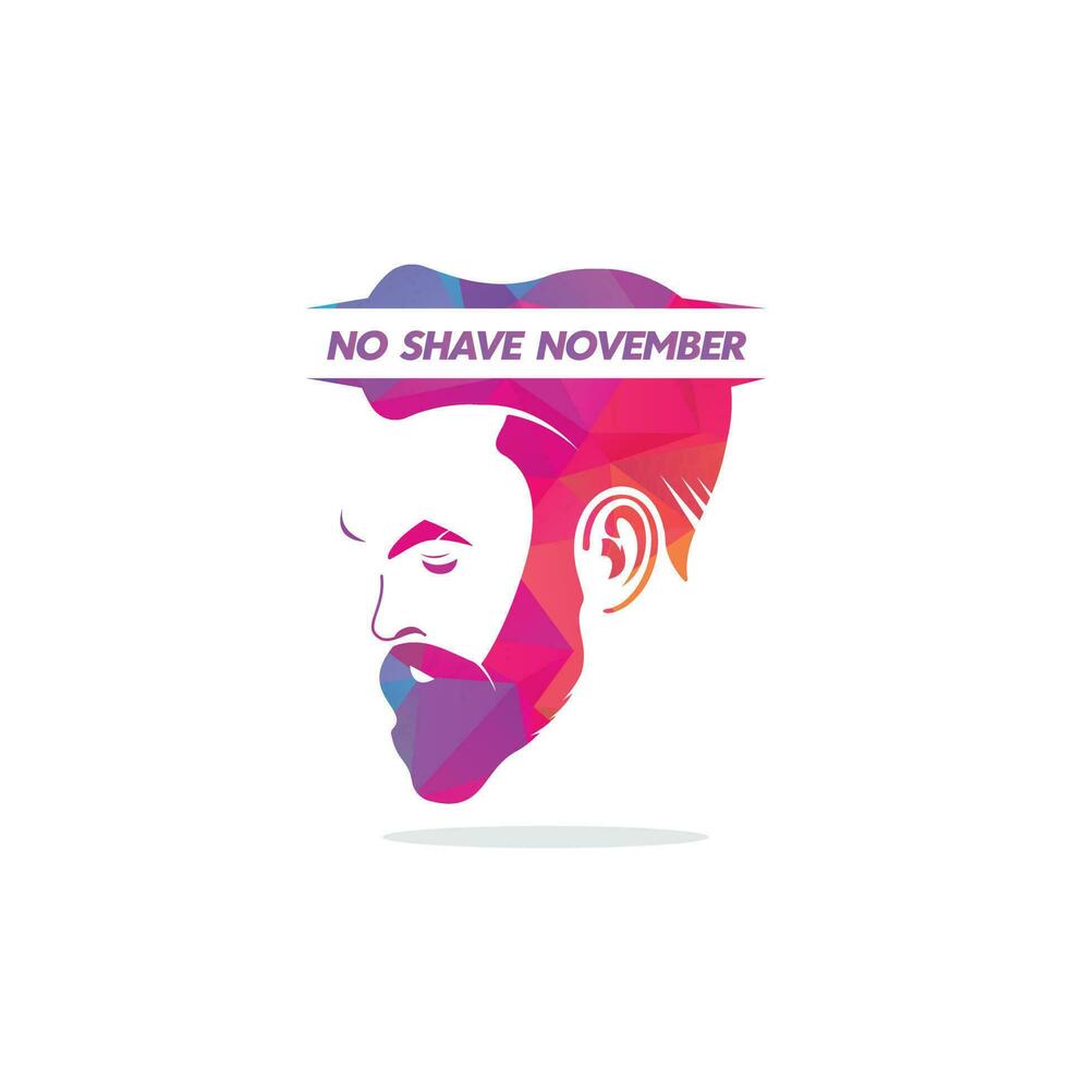 conception vectorielle typographique de novembre sans rasage. affiche ou bannière de vecteur pour un événement de novembre de solidarité sociale sans rasage contre la campagne contre le cancer de la prostate chez lhomme