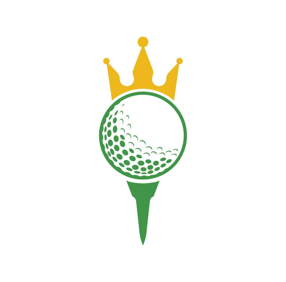 création de logo vectoriel de golf roi. balle de golf avec icône de vecteur de couronne.