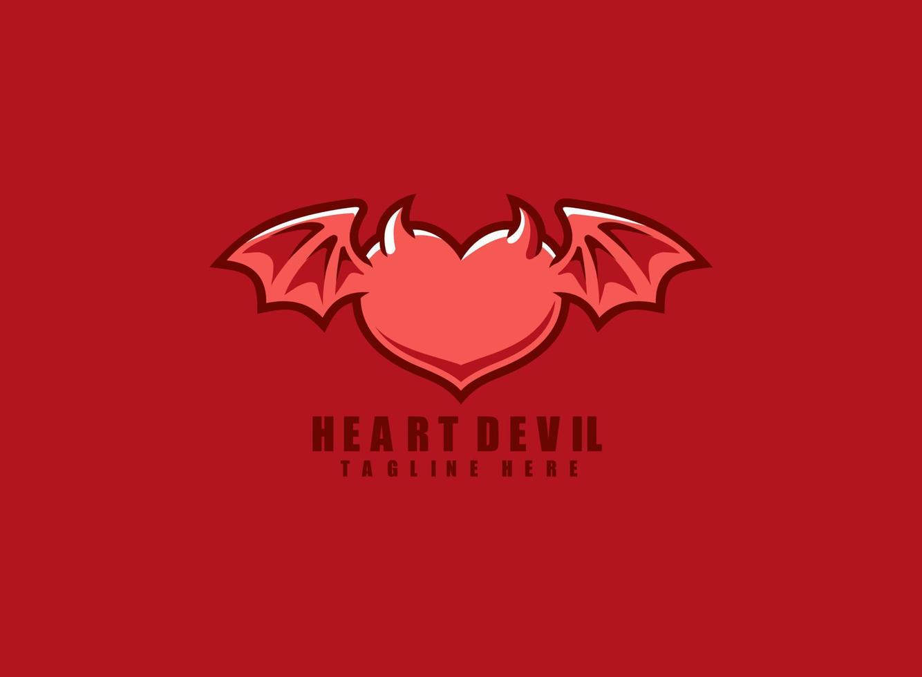 création de logo coeur diable vecteur