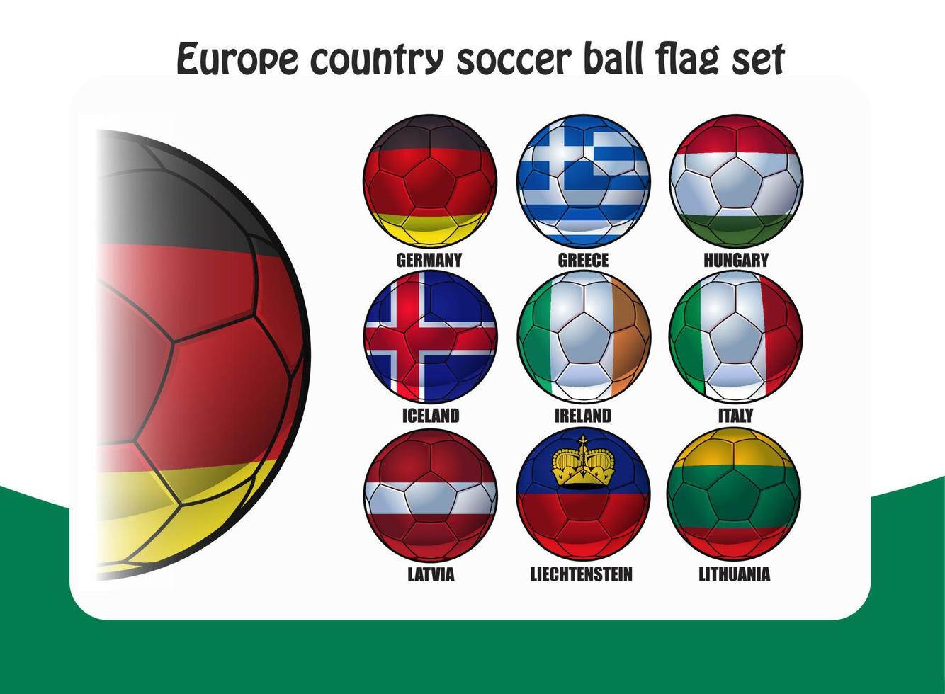 drapeau de ballon de football pays europe vecteur