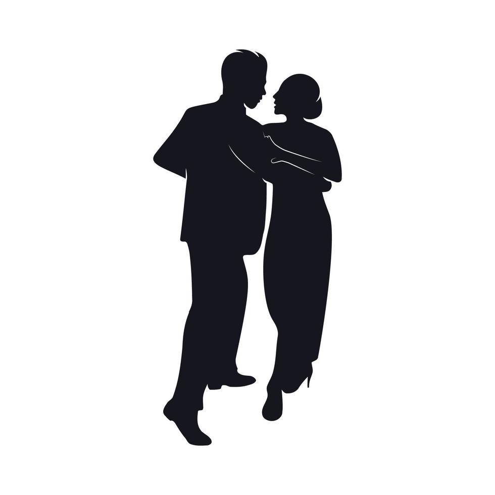 silhouettes de danseurs de tango vecteur