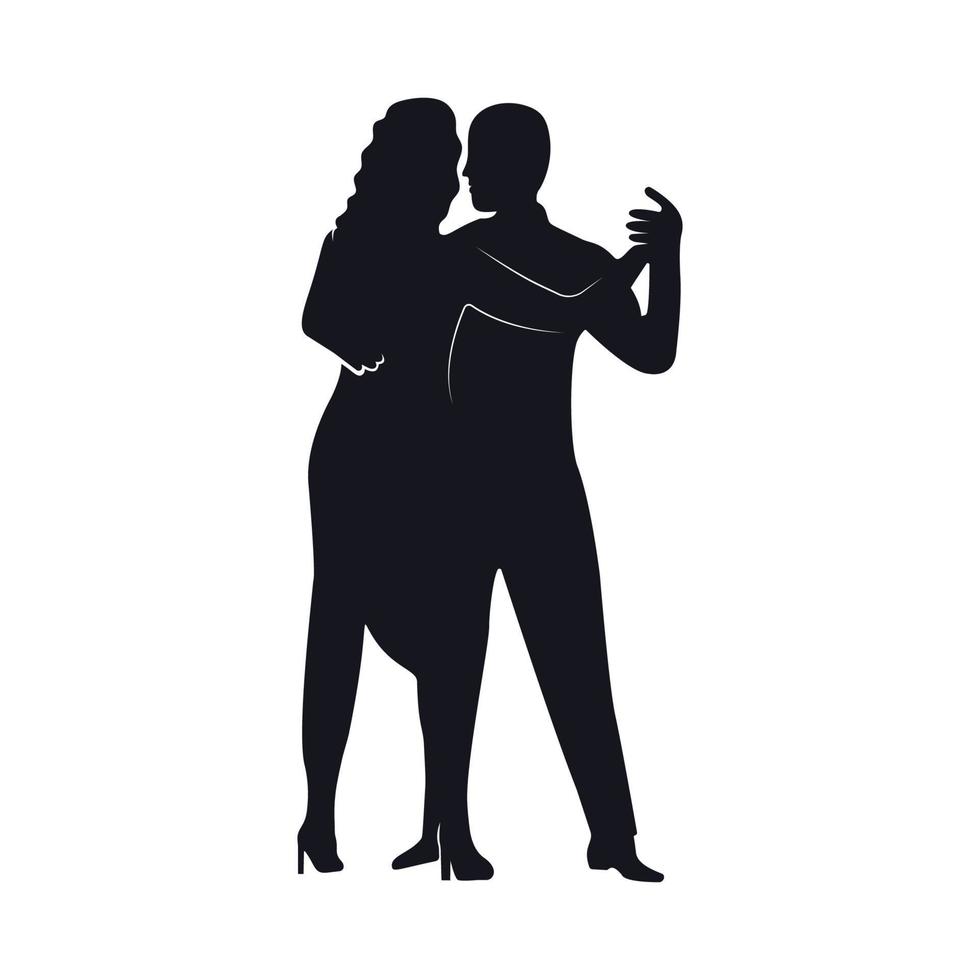 silhouettes de danseurs de tango vecteur