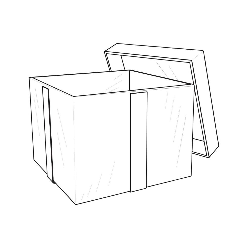illustration de la boîte actuelle dans un style d'encre d'art vecteur