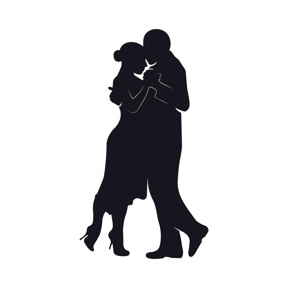 silhouettes de danseurs de tango vecteur