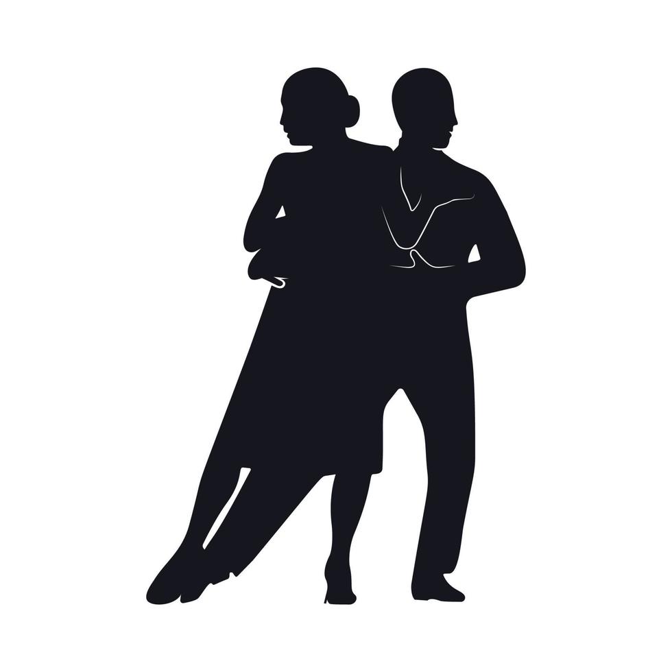 silhouettes de danseurs de tango vecteur