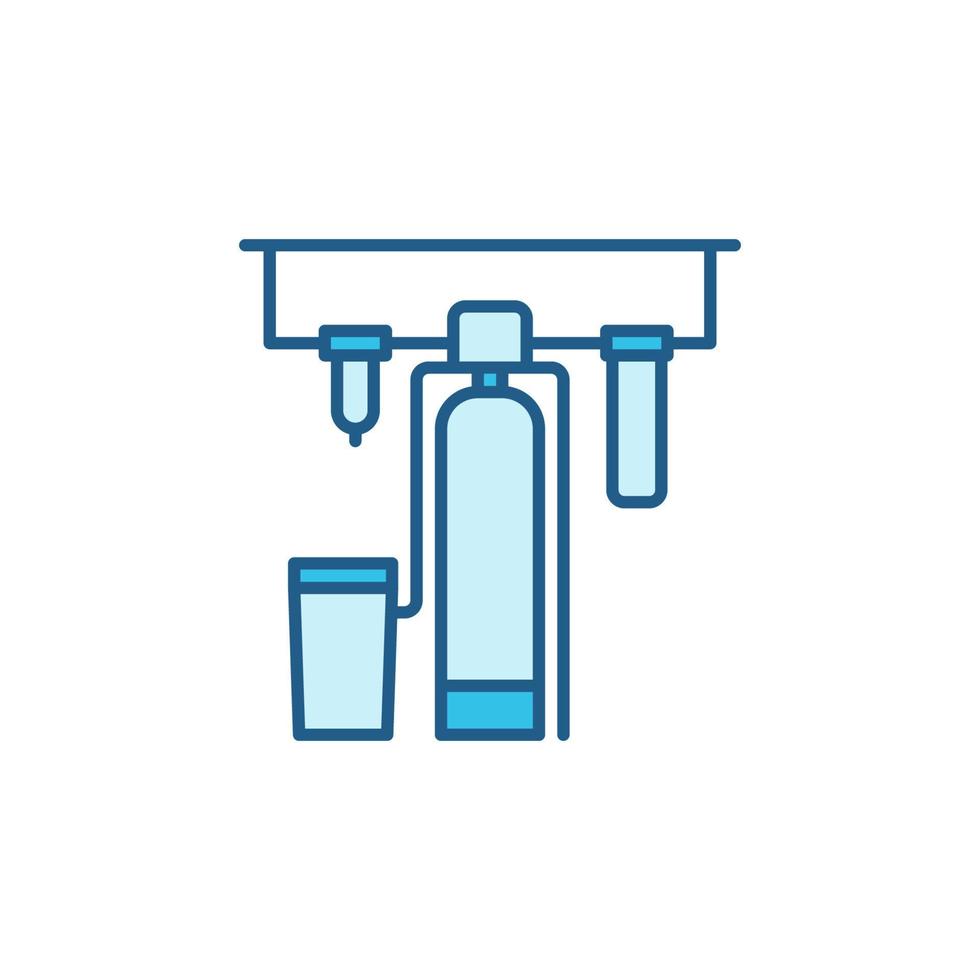 icône colorée des systèmes de filtration du processus de traitement de l'eau vecteur