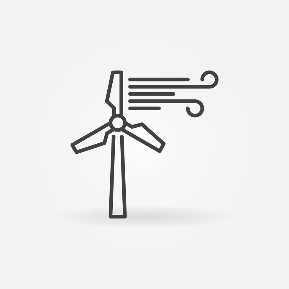 icône de concept d'éolienne de vecteur dans le style de ligne mince